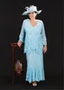 Ann Balon 2023 Mère de la mariée Robes en dentelle V Full Neck Mother's Robes de Mother Plus taille Formel Wear Mothers Groom Robe 0509