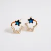 Studörhängen Korean gjord med österrikisk kristall för flickans festsmycken 2023 Star Designer Gold Color Studs Women Bijoux