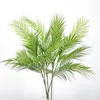 Dekorativa blommor 94 cm 5 gafflar stora konstgjorda palmträd falska växter tropiska plastblad stora grenar för hemträdgård utomhusdekor