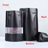 Other Kitchen Dining Bar 100Pcs Aluminium Foil Plastic Bag Zip Lock Aluminized Mylar Pouches Front Window Packaging Stand Up Black Food Storage Bags Nuts 230621