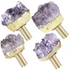 Jewelry Pouches Natural Rough Amethyst Cluster Drawer Cabinet Pulls Knobs Dresser Cupboard Door Brass Handle Wall Hanging Hooks Furniture