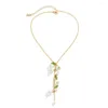 Подвесные ожерелья Boho сексуальная колокольчика орхидея кисточка на длинные цепные колье для женщин летний гот -цветочный груд