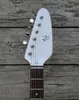 Custom Phantom Hutchins Brian Jones Vox Tear drop Signature Guitare électrique blanche Manche en érable Micros à simple bobinage Silver Pickguard Tremolo Bridge Mécaniques vintage