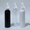 Bouteilles de stockage 400 ml vide blanc noir rond liquide vaporisateur en plastique grande capacité déclencheur rechargeable