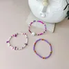 Pulseras con dijes 3 unids/set, conjunto de pulseras de cuentas de arroz coloridas para mujer, señora, verano, playa, amistad, regalos de joyería bohemios hechos a mano