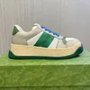 Scarpe di lusso Vintage Screener Dirty Leather Web designer Sneaker piattaforma bianco beige ebano verde ossidiana grigio fragola stampato uomo donna Sneakers classiche 02