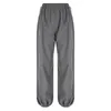 Dames Baggy broek met trekkoord Casual Streetwear Zijstreep Elastische rechte cargobroek 2023 Y2k Esthetische jogger