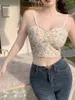 Damskie czołgi przyprawy dziewczyna wydrukowana kamizelka na kamizelkę wewnętrzną damską z podkładką na klatkę piersiową Piękne tylne zewnętrzne wierzchołki seksowne y2k