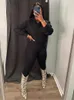 Zweiteilige Damen-Hosen, Hirigin-Herbstpullover, passende Sets, Damen-2-Set-Sweatsuits für langärmlige Crop-Top-Outfits mit Kapuze