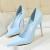 Big Tree Womens Wedding Shoes High Heels Sexy OL Party Shoes Rose Bleu Gris Jaune Rouge Escarpins