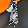 Schals Band Zubehör Tier Skinny Frauen Satin Haar Schal Tasche Band Luxus Print Stirnband Foulard Weibliche Mode Krawatten