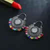 Dangle Earrings Bohemian Retro Round India Female Egypt Ethnic Antique Jhumka Rice Beads Mirror For Women Nepal Jewelry