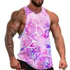 Hommes débardeurs néon Mandala haut hommes géométrique fleur vêtements de sport été musculation graphique sans manches gilets 3XL 4XL 5XL