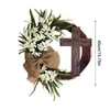 Dekorativa blommor Easter Wreath Door Hanging Decoration Bouquet Garland Simulation Plant Flower Link Day Decorations Gruvor 2023