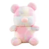 Color Rainbow Bear Plush Doll Kawaii Cute Stuffed Animals Soft Baby Soothing Toys Sleeping Pillows Gifts for Kids Girls Toys 2150