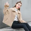 Qnpqyx ny koreansk mode kvinnor vinter fårskinn kappa smal kort jacka faux päls kappa chic quiltade rockar abrigo