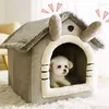Łóżka dla kota dom na małe łóżko psa Kennel ciepły miękki gniazdo gniazda jaskiniowa mata śpiwora mata poduszka