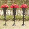 Supporti Elegante supporto per fiori alto in metallo nero Lampadario Centrotavola per fiori Centrotavola Vaso per fiori da sposa versatile in metallo