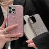 Luxe Paillettes Diamant Placage Vogue pour iPhone 14 13 12 Pro Max Durable Mode Femmes Mince Pleine Protection Doux Pare-chocs Étincelle Couverture Arrière Antichoc