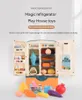 Kitchens Play Food 30/39pcs Children Double Door Role Play Fridge Toy Magic Spray Refrigerator Educational Simulation Kitchen Toy Kid Birthday Gift 230621