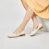 Jurk Schoenen Voor Vrouwen Lente Zachte Hak 2.5cm Casual Vierkante Neus Slip-On Loafer Parels Mode Mooie en Zoete Retro