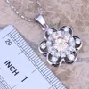 Necklace Earrings Set Silky Champagne Morganite White CZ Silver Plated Pendant Ring Size 6/7/8 S0163