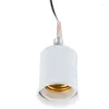 Supports de lampe 5X E27 Céramique Base à vis Ronde LED Ampoule Douille Titulaire Adaptateur Métal Avec Fil Blanc