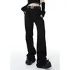 Women's Jeans 2023 Vintage Women Black High Waist Korean Fashion Streetwear Style Wide Leg Jean Female Baggy Trouser Straight D