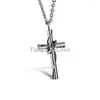 Pendentif Colliers Mode En Acier Inoxydable 316L Lingering Love Croix Couples Collier Pour Femmes Hommes Or Argent Couleur - 1 PCS