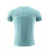 LU T-shirt per sport sul ghiaccio ad alta elasticità Tuta da fitness da corsa ad asciugatura rapida da uomo Nylon traspirante Sottile Estate 4XL Maglia a maniche corte extra large