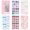 120pcs Kind Volledige Dekking Nagels Kids Valse Voor Kid Meisjes Snoep Druk op Nep Nagels Kleurrijke Zelfklevende nail Manicure Tips