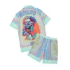 Casablanc-s 22SS Designer koszule masao san print męskie koszulka damska luźna jedwabna koszula krótkie rękawy luksusowa koszulka T-shirt rozmiar m-xxxl #824