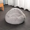 Cat Beds Winter Warm Bed Long Plush Semi-Closed Kitten Nest Small Medium Dog Cozy House Kennel Pet Mat Cushion Suppliers