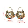 Dangle Earrings Bohemian Retro Round India Female Egypt Ethnic Antique Jhumka Rice Beads Mirror For Women Nepal Jewelry