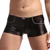 Caleçon Homme Sous-Vêtements Doux Faux Culotte En Cuir Boxer Sexy Homme Confortable Boxers De Haute Qualité