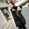 Qnpqyx nya höstkläder chic parkas mjuk päls huva ner jaket kvinnlig ny koreansk mode lös ungdomrock Doudoune femme vinterrock