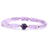 Charm Armband Fashion Natural Stone Armband Purple Crystal Emperor Dot For Women Men Elastic Yoga Reiki Charms