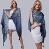 Halsdukar 2023 Summer Women Long Elegant Blue and White Porcelain Print Tassel Wraps Female National Style Beach Shawls