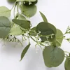 Dekorativa blommor 2m konstgjorda eukalyptus Garland Silk Fake Ivy Vine Plant for Home Wedding Garden Room Decoration