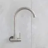Bathroom Sink Faucets Stainless Steel Wall Kitchen Faucet Single Hole Tap Cold Spout Mixer Stream Sprayer Head For Kitchens Bars