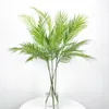 Fleurs décoratives 94cm 5 Fourchettes Grand Palmier Artificiel Faux Plantes Feuilles En Plastique Tropicales Grandes Branches Pour La Maison Jardin Décoration Extérieure