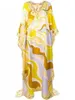 Sıradan elbiseler uzun kadınlar batwing kolu çiçek baskılı elbise zemin uzunluğu yaz 2023 plaj boho dashiki African vestido