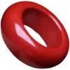 Cluster Rings Natural Real Red Cinnabar Jade Ispessimento Gioielli Band Ring Pietre per uomo Gioielli Mens Good Luck Gift