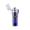 New Double Arc USB Lighter Transparent Waterproof Outdoor Lighter with Flashlight Windproof Electric Lighter Recharge Gadgets