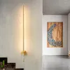 Wall Lamps Simple Nordic Copper Lamp Strip LED Sconce Light For Bedroom Living Room Loft Stair El Aisle Indoor Bar