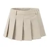 Kjolar mini y2k kläder koreansk stil för kvinnor söt kjol veckad mikro hög midja khaki med shorts