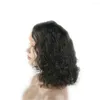 Perucas de cabelo com onda de água frente de renda humano brasileiro para mulheres negras