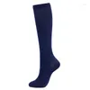 Sports Socks Compression Stockings Blood Circulation Promotion Slimming Against Fatigue Comfortable Solid Colored