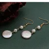 Boucles d'oreilles en peluche à la main Baroque Style Freshater Pearl Pendant Fashionable Sweet Elegant Wedding Bijoux de Noël cadeau