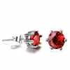 Stud Earrings Real Garnet 925 Sterling Silver Women's Fine Fashion Jewelry Classic Natural Red Girl's Birthstone Gift Box